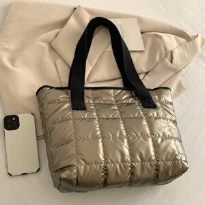 New PUFFER TOTE BAG Carryall Bronze 👜